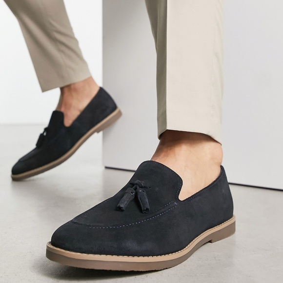 River Island tassel loafer in navy size 6 - Picture 1 of 8